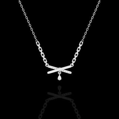 Crisscross Diamond Drop Pendant Necklace | Matisha Jewels