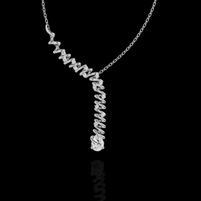Sophisticated statement with this Spiral Diamond Drop Pendant Necklace