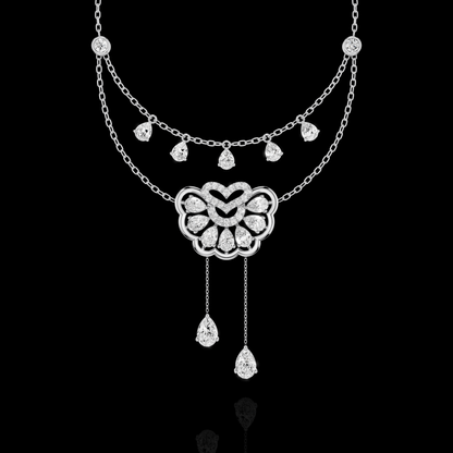 Elysian Bloom Pear Diamond Pendant Necklace