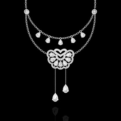 Elysian Bloom Pear Diamond Pendant Necklace