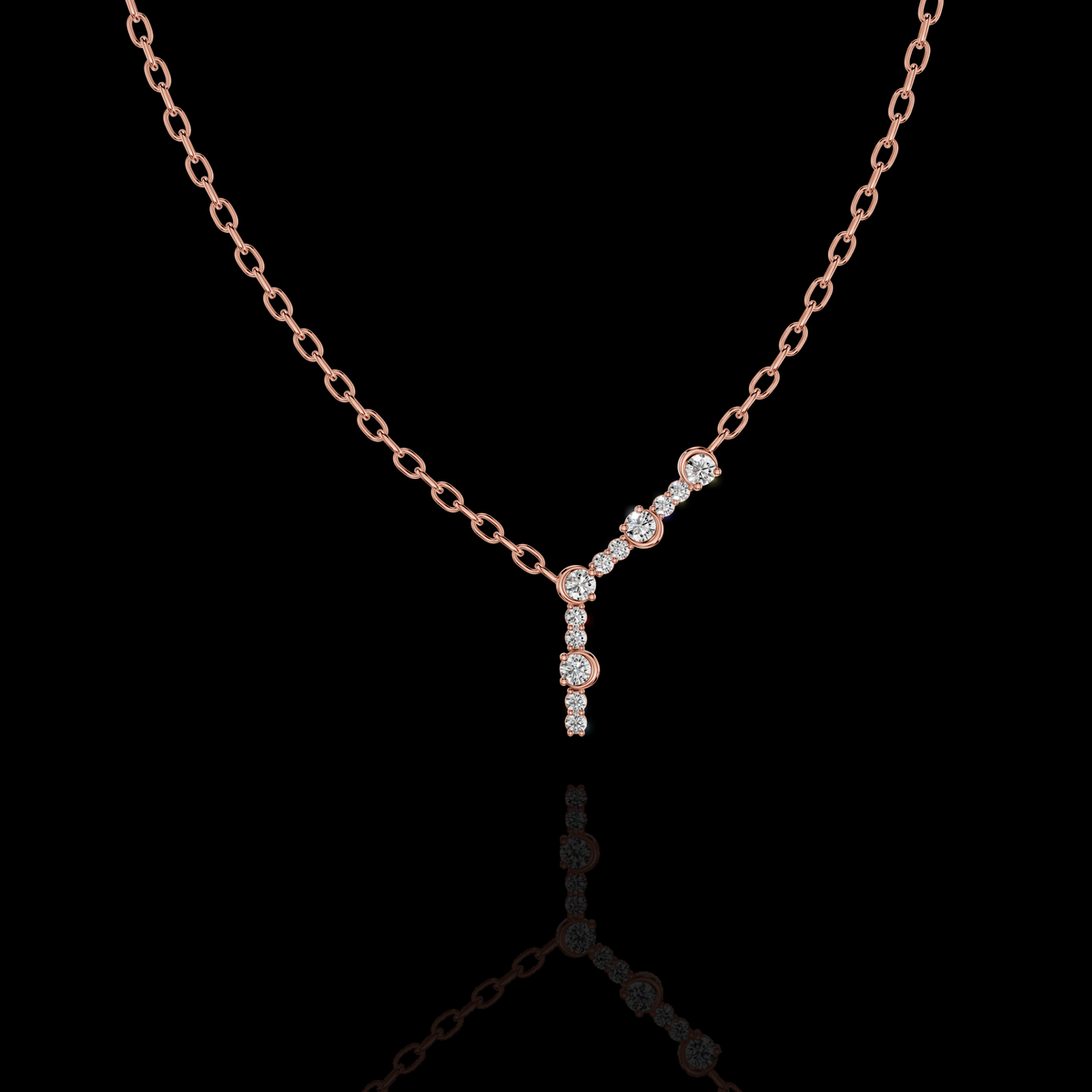 A graceful Y-drop silhouette designed Pendant Necklace | Matisha Jewels