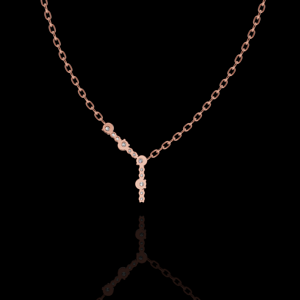 A graceful Y-drop silhouette designed Pendant Necklace | Matisha Jewels