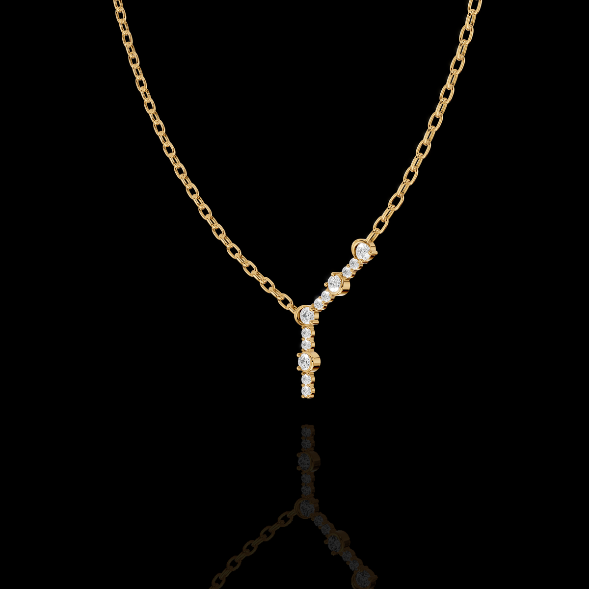 A graceful Y-drop silhouette designed Pendant Necklace | Matisha Jewels