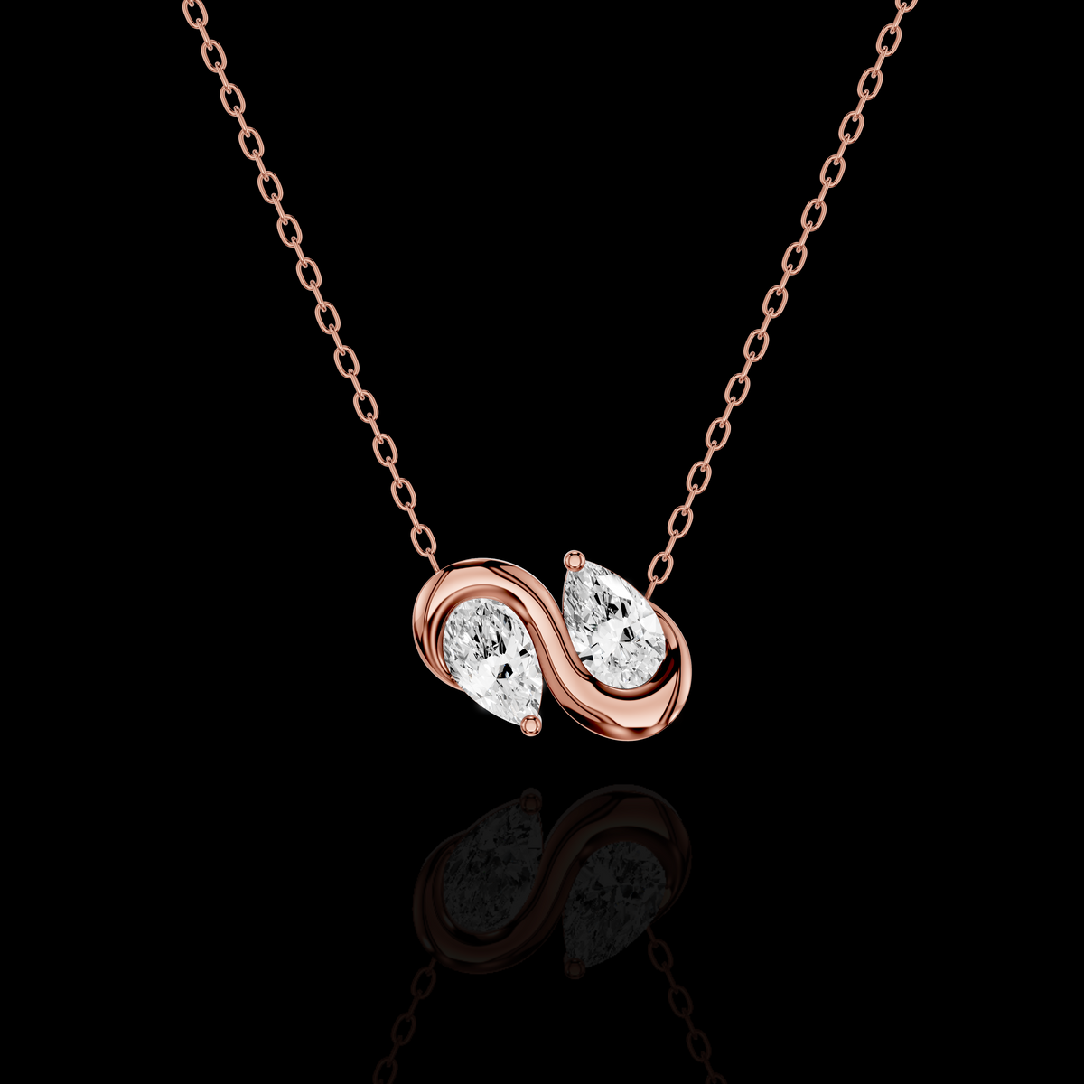 Elegant Pear Shape Infinity Pendant Necklace