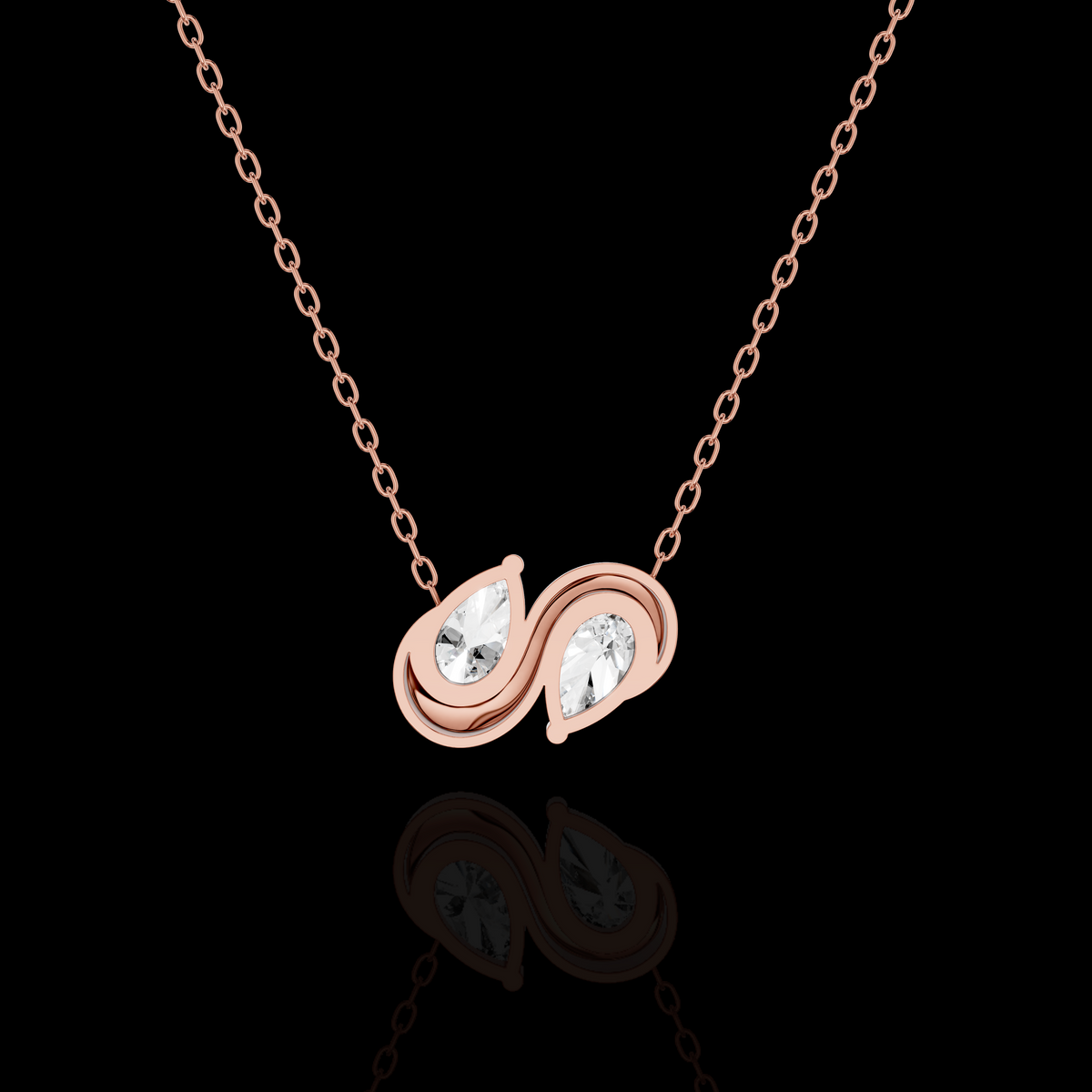 Elegant Pear Shape Infinity Pendant Necklace