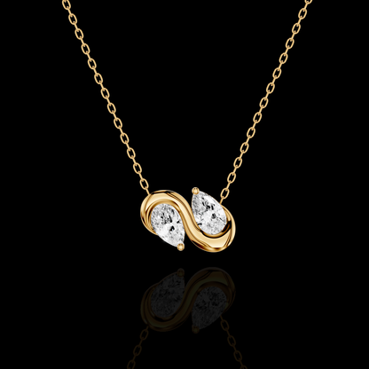 Elegant Pear Shape Infinity Pendant Necklace