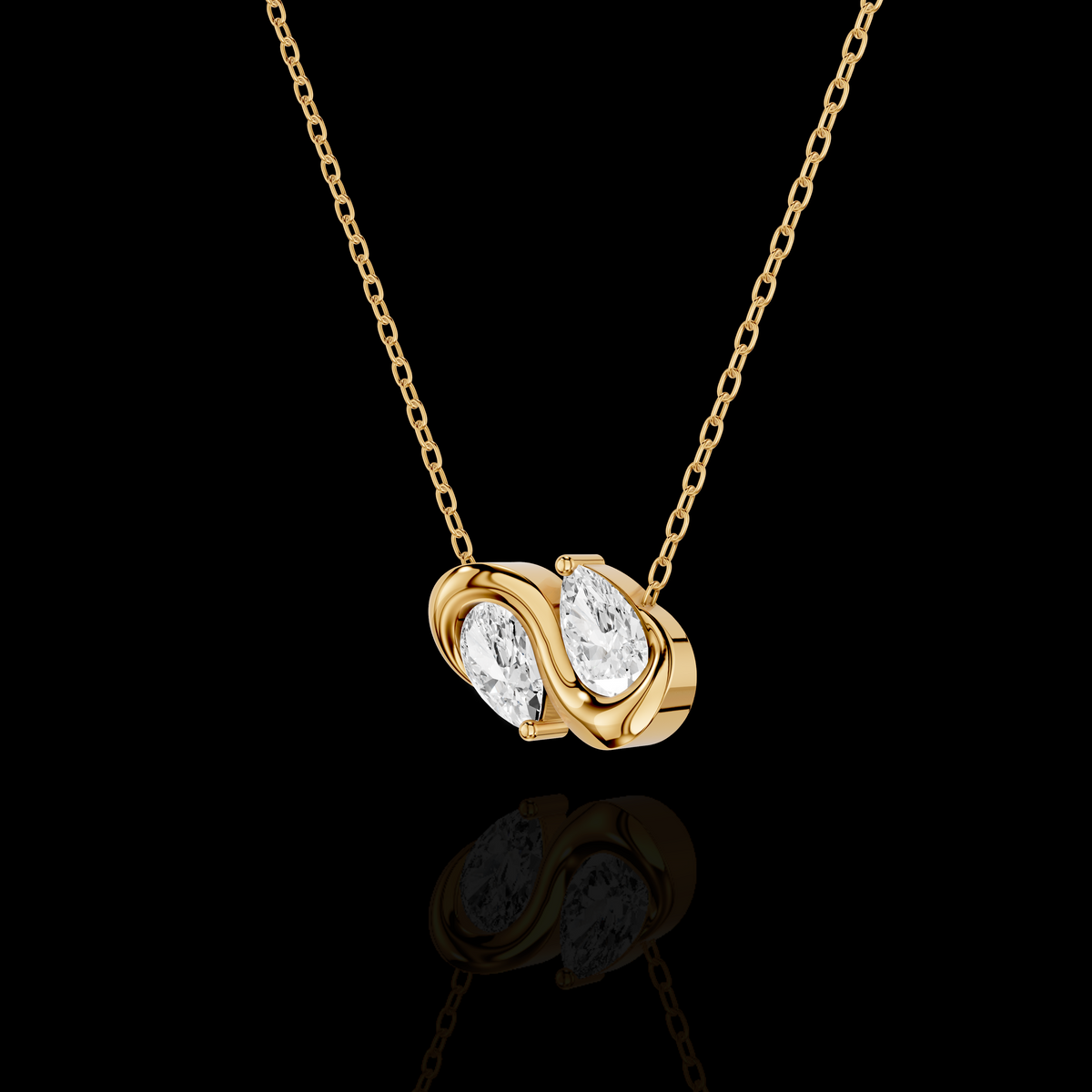 Elegant Pear Shape Infinity Pendant Necklace