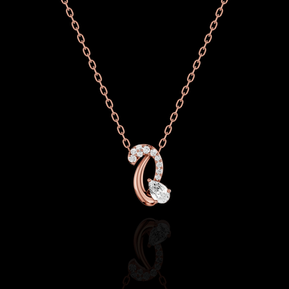 Pear Shape Contemporary Pendant Necklace