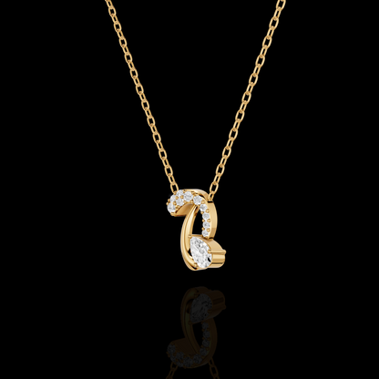 Pear Shape Contemporary Pendant Necklace