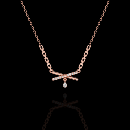 Crisscross Diamond Drop Pendant Necklace | Matisha Jewels
