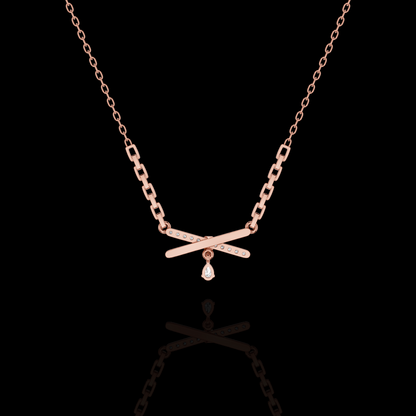 Crisscross Diamond Drop Pendant Necklace | Matisha Jewels