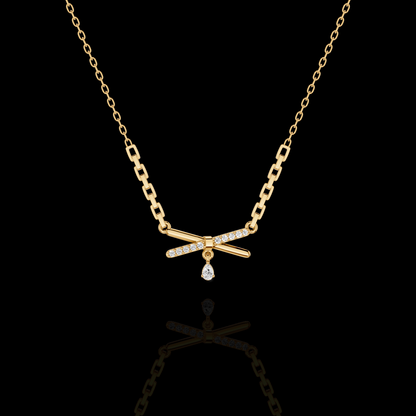 Crisscross Diamond Drop Pendant Necklace | Matisha Jewels
