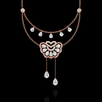 Elysian Bloom Pear Diamond Pendant Necklace