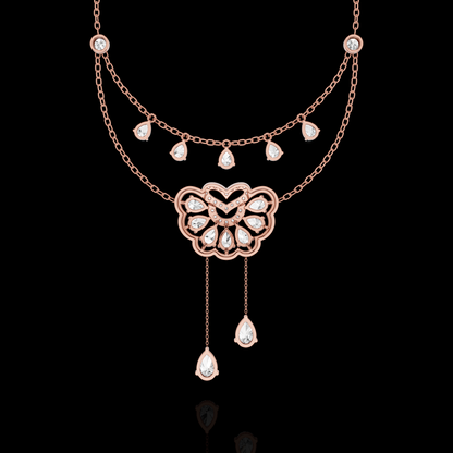 Elysian Bloom Pear Diamond Pendant Necklace