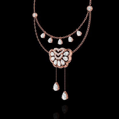 Elysian Bloom Pear Diamond Pendant Necklace
