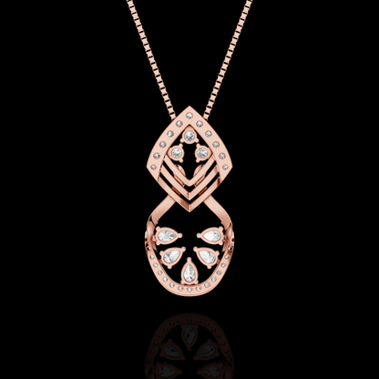 Elegant Pear Cut Diamond Pendant Necklace with Floral Design