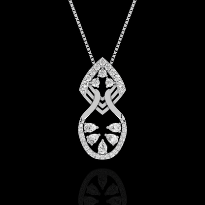 Elegant Pear Cut Diamond Pendant Necklace with Floral Design