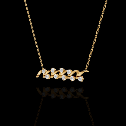 Wave Pendant Necklace, Ribbon Pendant, Round Sparkling Stone Necklace, Modern Elegant Jewelry Gift for Women