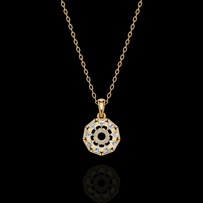 Lab Grown Diamond Trillion Pendant Necklace, Moissanite Geometric Halo Pendant, White Gold Statement Necklace for Women, Gift for Her