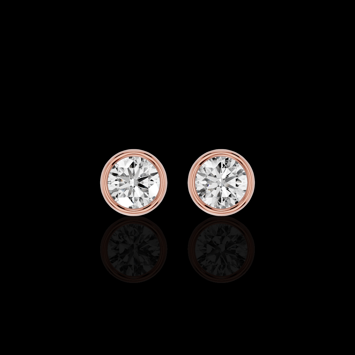 Round Diamond Look Earrings, Bezel Set Solitaire Earrings, Minimalist Luxury Jewelry, Elegant Everyday Earrings, Gift for Her