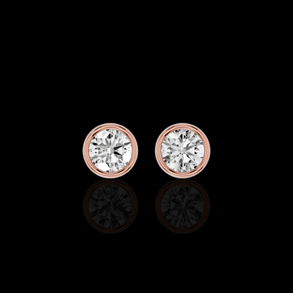 Round Diamond Look Earrings, Bezel Set Solitaire Earrings, Minimalist Luxury Jewelry, Elegant Everyday Earrings, Gift for Her