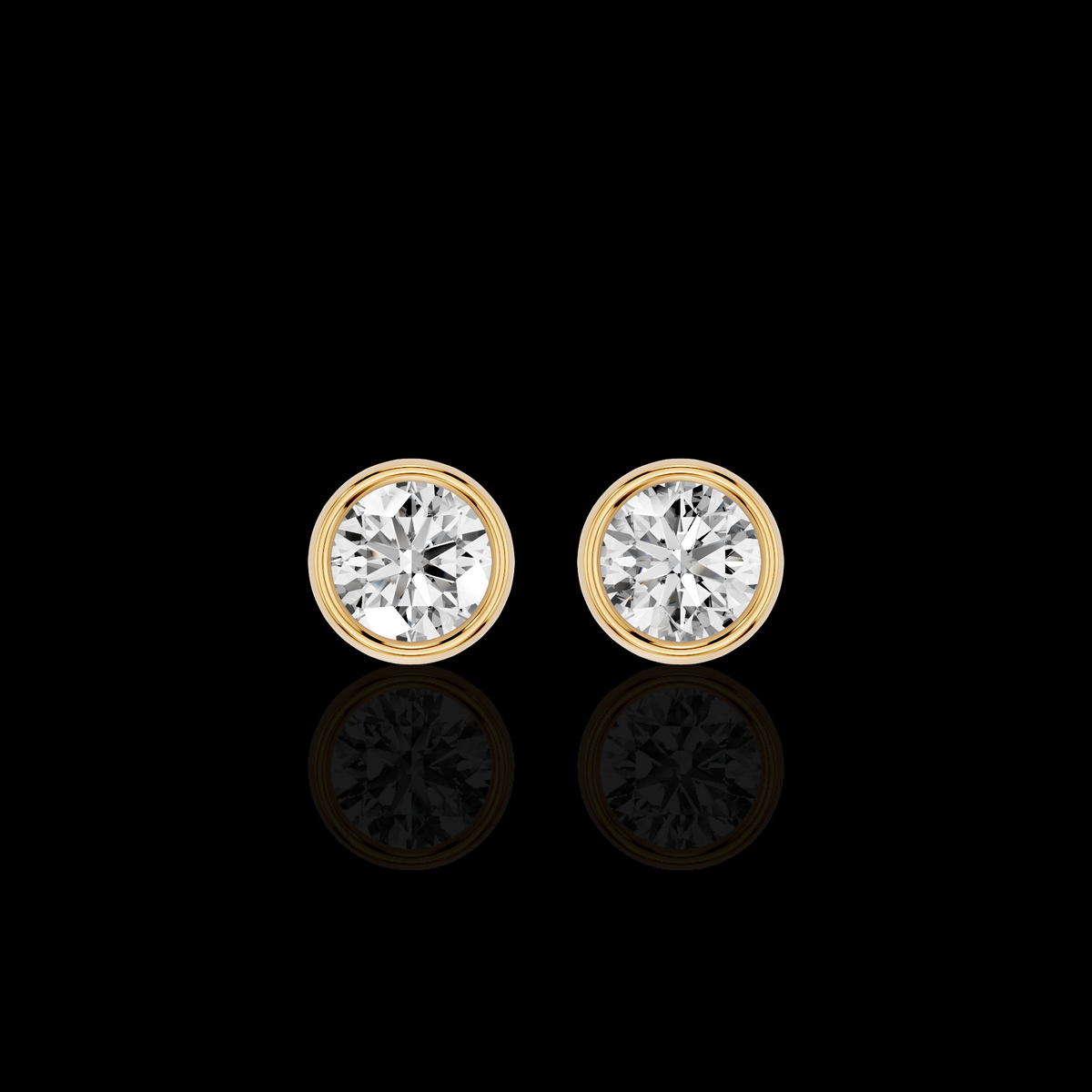 Round Diamond Look Earrings, Bezel Set Solitaire Earrings, Minimalist Luxury Jewelry, Elegant Everyday Earrings, Gift for Her