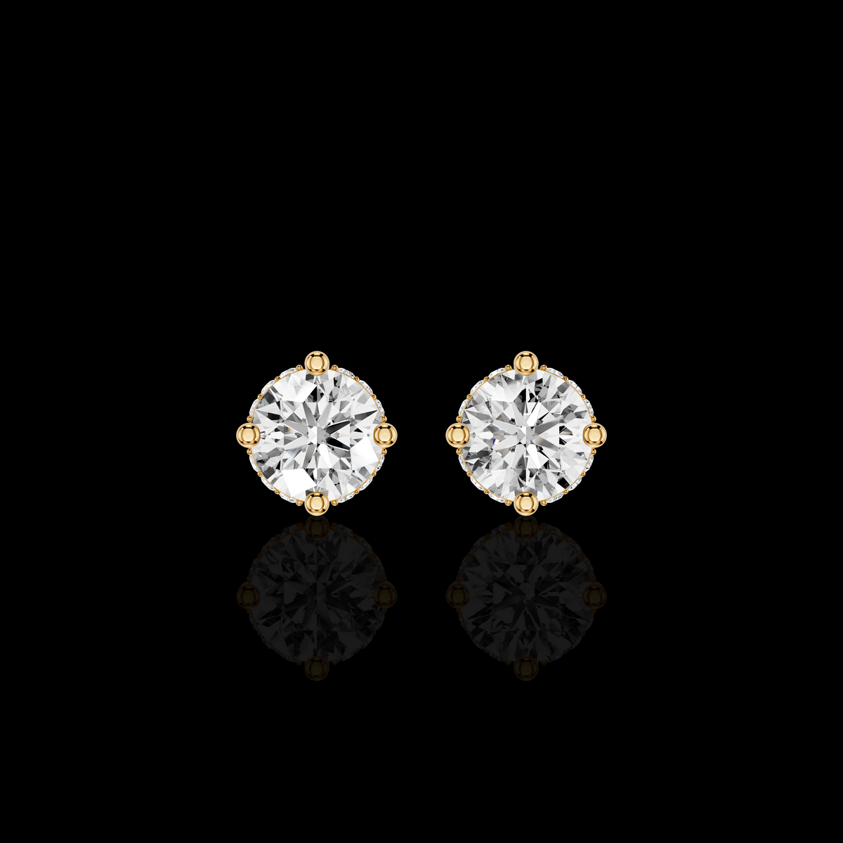 Round Solitaire Earring, Brilliant Cut Diamond Earring, Minimalist Bridal Jewelry, Elegant Gift for Her