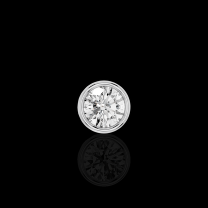 Men’s Round Solitaire Stud Earring, Bezel Set Diamond Look Single Ear Stud, Luxury Minimalist Mens Jewelry