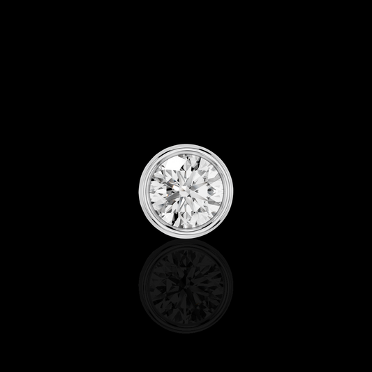 Men’s Round Solitaire Stud Earring, Bezel Set Diamond Look Single Ear Stud, Luxury Minimalist Mens Jewelry