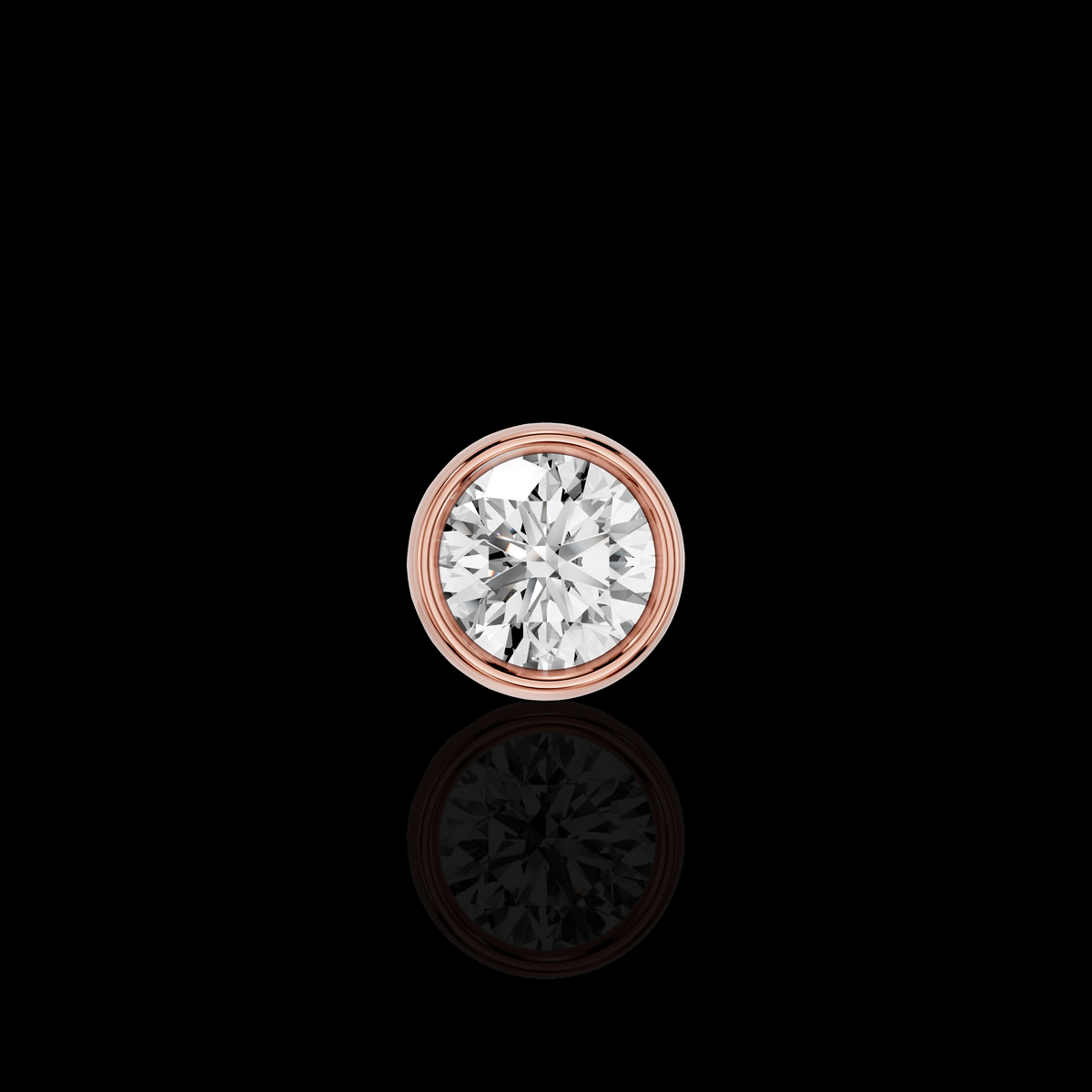 Men’s Round Solitaire Stud Earring, Bezel Set Diamond Look Single Ear Stud, Luxury Minimalist Mens Jewelry