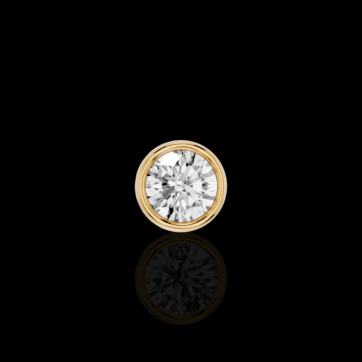 Men’s Round Solitaire Stud Earring, Bezel Set Diamond Look Single Ear Stud, Luxury Minimalist Mens Jewelry
