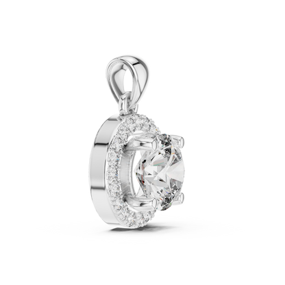 Halo Diamond Solitaire Pendant Necklace | Elegant Chain Necklace