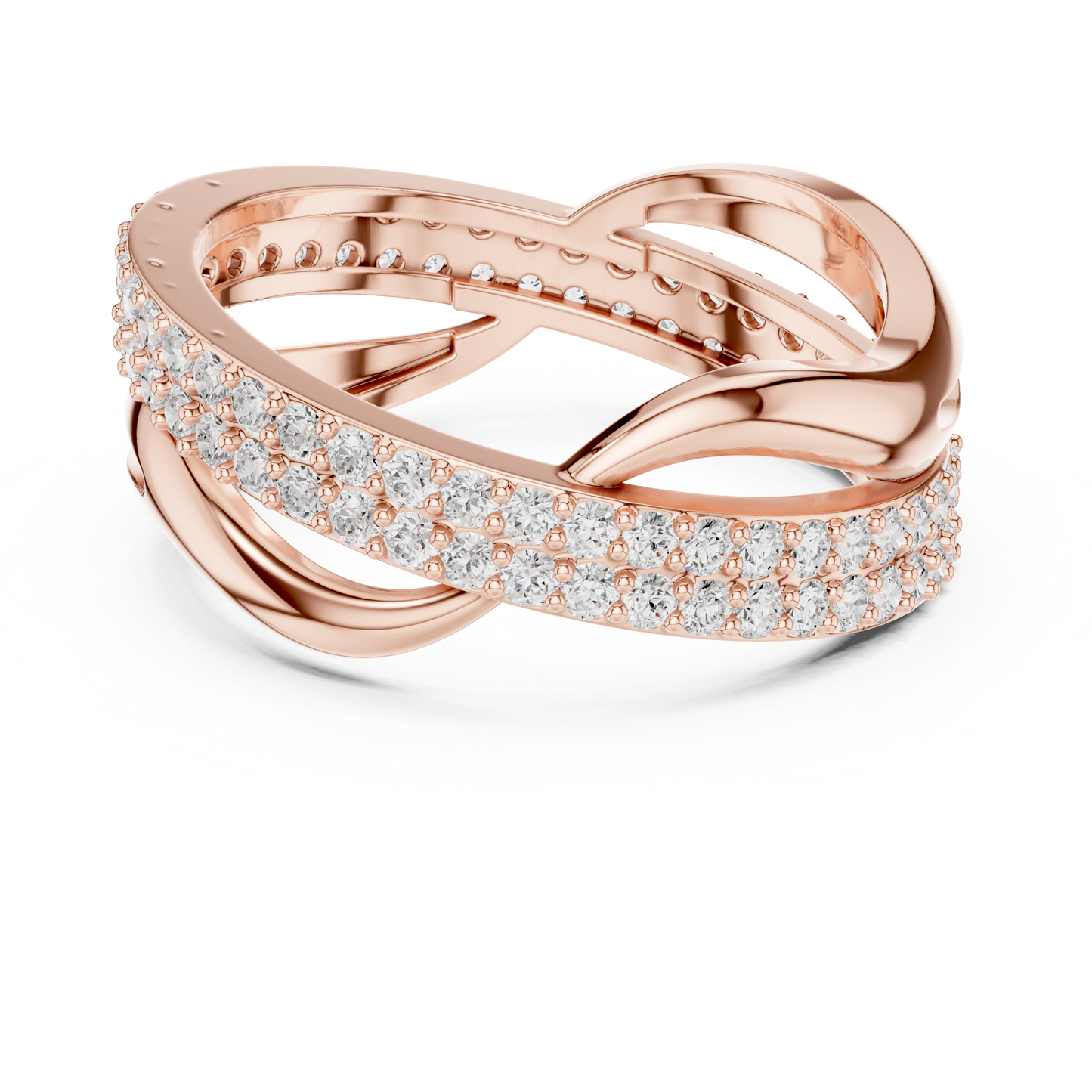 Matisha Infinity Twisted Diamond Ring | Elegant Spiral Design