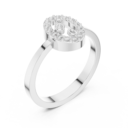 Chopard Happy Diamonds Icons Ring | White Gold with Floating Diamonds