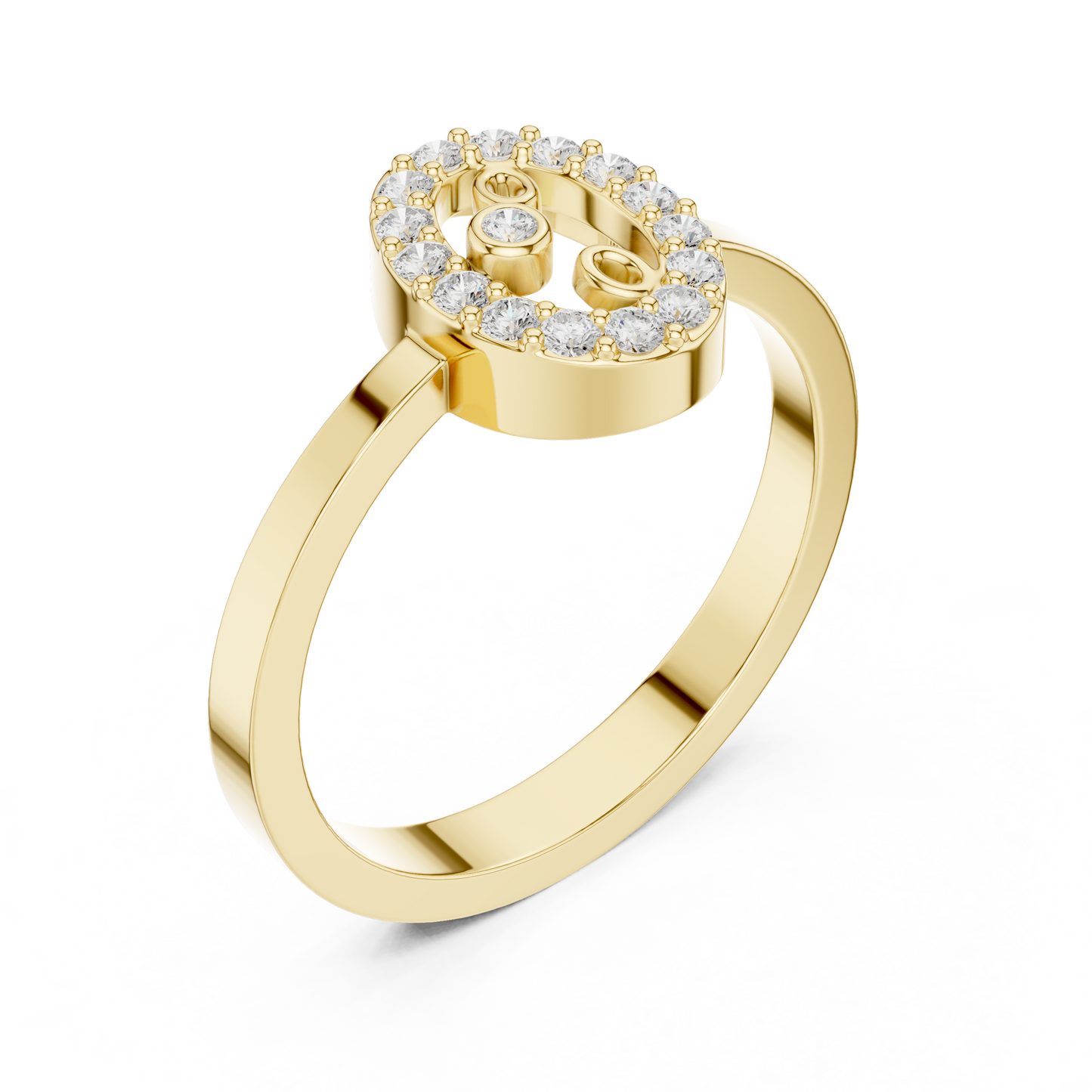 Chopard Happy Diamonds Icons Ring | White Gold with Floating Diamonds