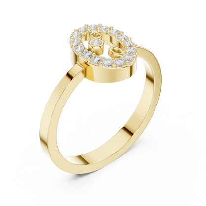 Chopard Happy Diamonds Icons Ring | White Gold with Floating Diamonds