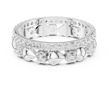 Lab-grown diamond eternity band in sterling silver

Elegant sterling silver ring featuring continuous lab-grown diamonds

Women’s eternity band with full circle diamond setting