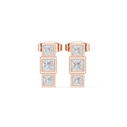 Princess-Cut Diamond Stud Earrings | Timeless Square Brilliance