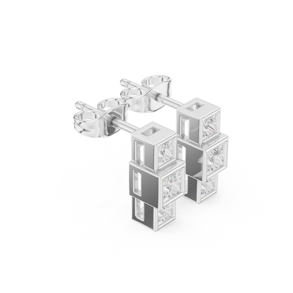 Princess-Cut Diamond Stud Earrings | Timeless Square Brilliance