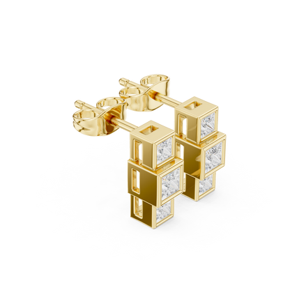 Princess-Cut Diamond Stud Earrings | Timeless Square Brilliance