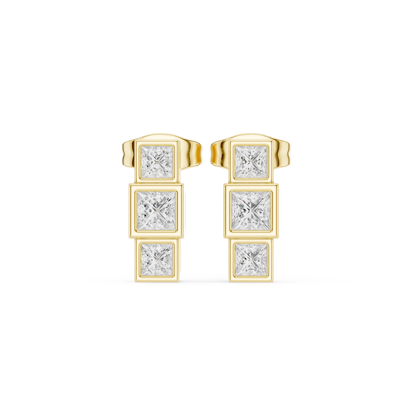 Princess-Cut Diamond Stud Earrings | Timeless Square Brilliance