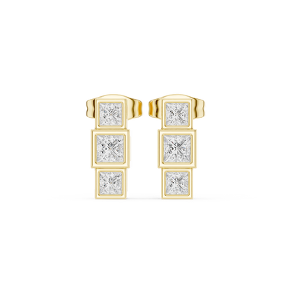 Princess-Cut Diamond Stud Earrings | Timeless Square Brilliance