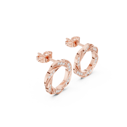 Silver Twisted Hoop Earrings | Classic Elegant Everyday Hoops