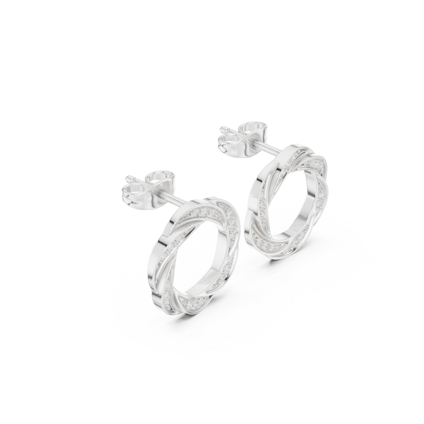 Silver Twisted Hoop Earrings | Classic Elegant Everyday Hoops