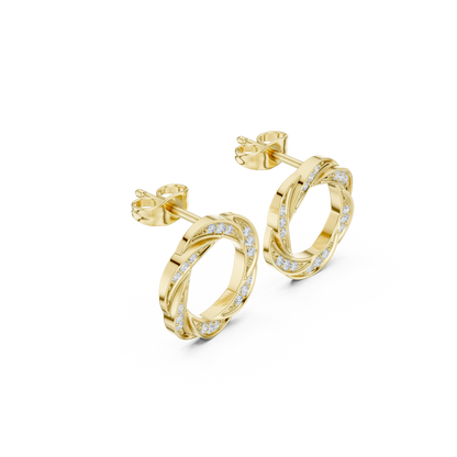 Silver Twisted Hoop Earrings | Classic Elegant Everyday Hoops