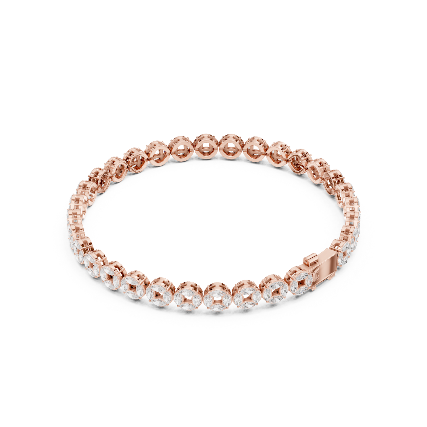Chinese Coin-Inspired Bracelet | White Stone Elegance
