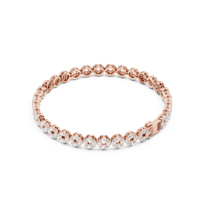 Chinese Coin-Inspired Bracelet | White Stone Elegance