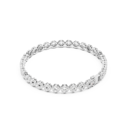 Chinese Coin-Inspired Bracelet | White Stone Elegance