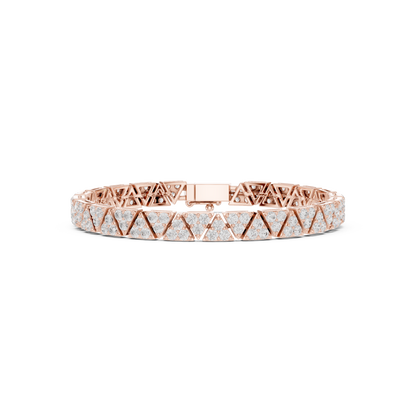 Triangle-Shaped Diamond Tennis Bracelet | Modern Geometric Sparkle