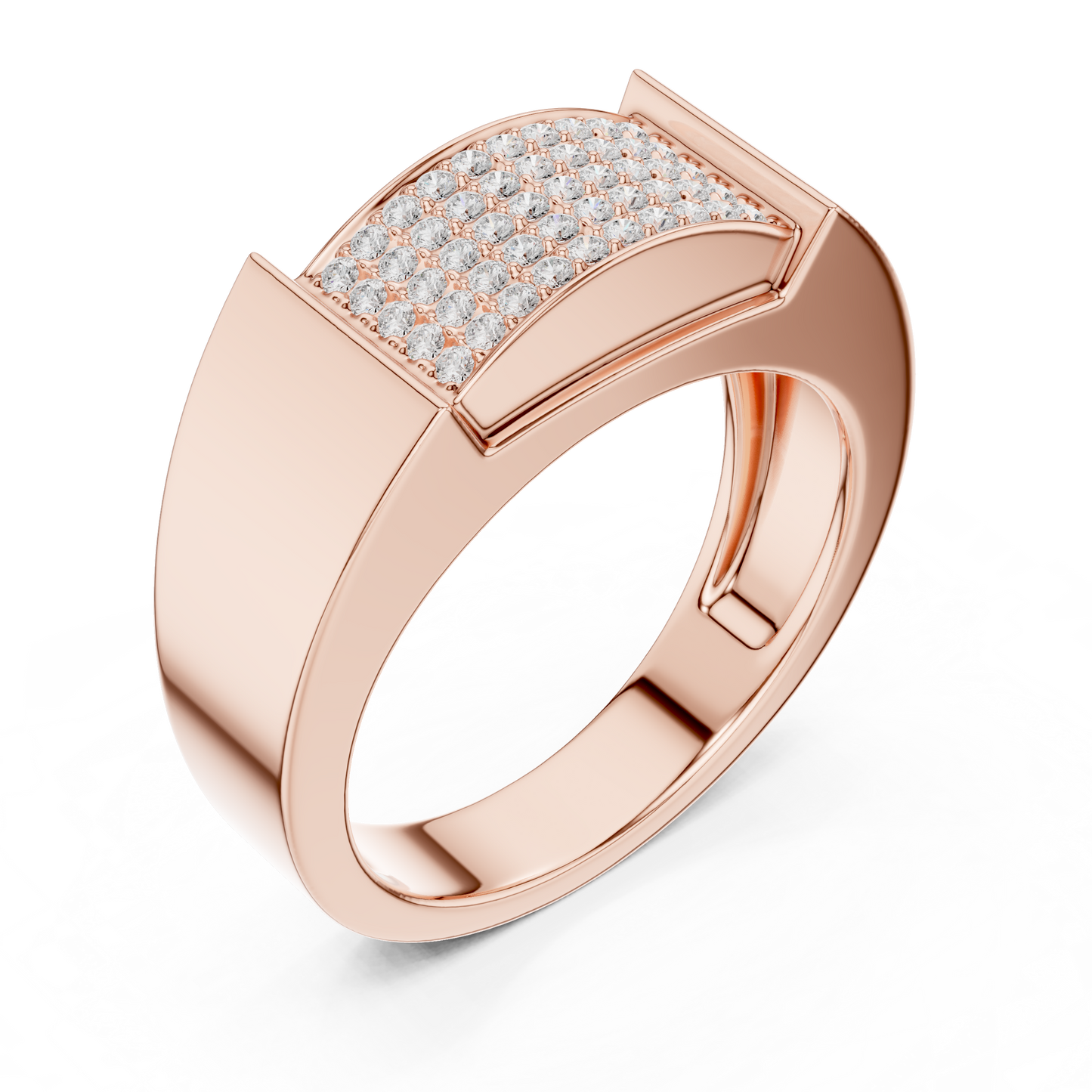Wide Band Pavé Diamond Ring | Bold Contemporary Elegance